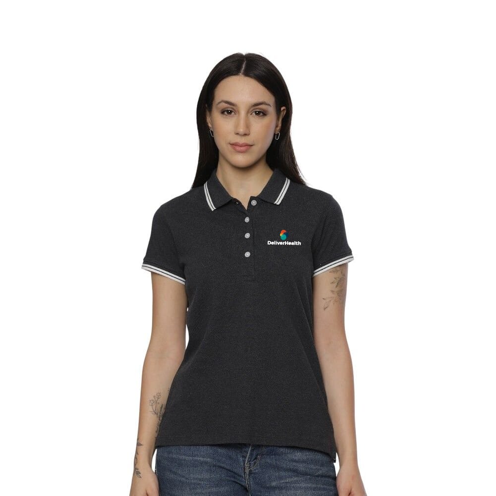 Allen Solly Polo T-shirt Women- Charcoal Grey